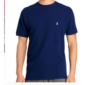 Polo Ralph Lauren Men's Navy Waffle-Knit Logo Thermal Pajama Shirt Size S